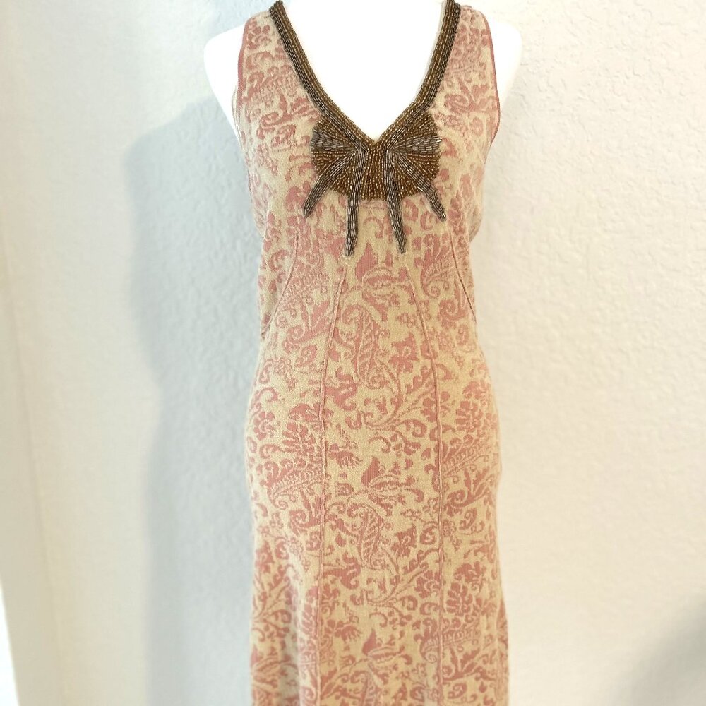 NWOT Free People Starstruck Pink Jacquard Damask Midi Dress